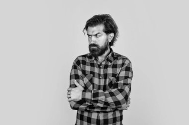 Bıyıklı ve sakallı yakışıklı hippi, sıradan erkek.