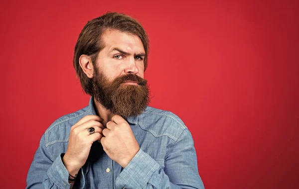 Érett férfi szakáll és divatos frizura, fodrászat — Stock Fotó