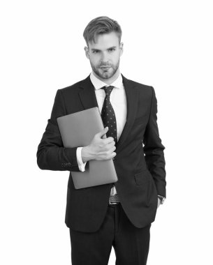 Sakin ol ve işine odaklan. Bilgisayar yöneticisi dizüstü bilgisayar saklar. Yakışıklı adam yeni bir iş kuruyor. E-ticaret. Girişimci şirket. E-ticaret. E-ticaret. Çevrimiçi pazarlama. Başarının yaratıcısı ol.