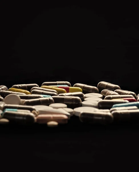 Medicaments. Narcotic medication. Prescription drugs. Tablet formulation. Pharmacy. — Stock Photo, Image