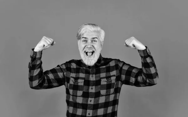 Colorir barba é divertido. Barba tingida de Hipster. Cabeleireiro e barbearia. Que estilo ter. Para a barba cheia cuidar de sua pele é a chave. Bonito homem sem barba. Homem barbudo camisa quadriculada — Fotografia de Stock