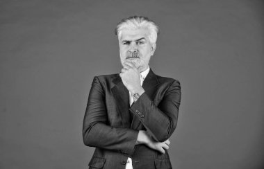 Yetişkin bir iş adamı karar veriyor. Ciddi ve konsantre bir patron. Resmi takım elbiseli sakallı CEO. Sarışın, sakallı bir hippi. Profesyonel işletme müdürü. Zarif adam şık kostüm