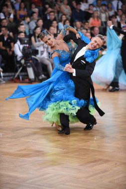 Ballroom dance couple, dancing at the competition clipart