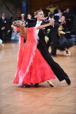 Ballroom dance couple, dancing at the competition clipart