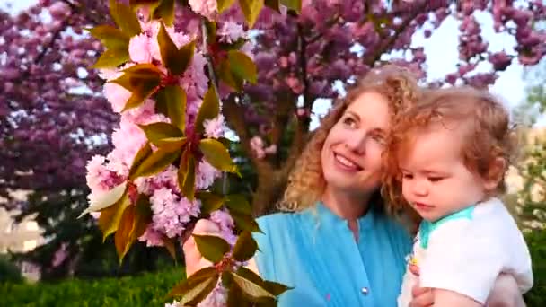 Mother and baby in the park — Stock Video