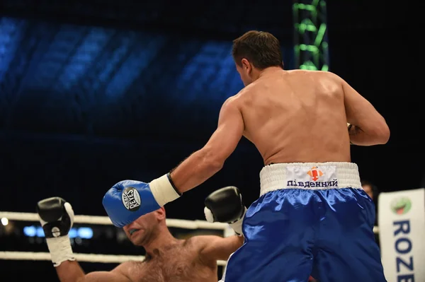 Ranking luta de boxe no Arena Lviv Stadium — Fotografia de Stock