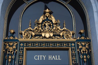 Entrance to City Hall, San Francisco,California  clipart