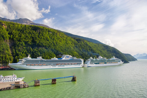 Two Cruise Ships Docked in Skagway, Alaska