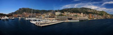 Panoramik Cityscape ve Monte Carlo harbor