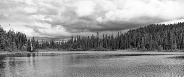 Dağ manzaralı bir göl. Dağ manzarası ve göl ormanı. Doğa manzarası. Manzaralı göl. Popüler yürüyüş gölü manzarası. Dağ ormanları. Yeşil orman. Geniş ufuk.