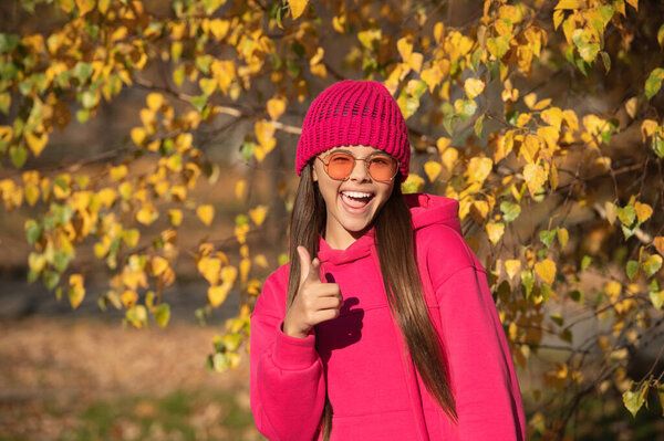 outfit for the fall style. autumn outdoor. girl in autumn style. teen girl wear sunglasses. autumn fashion girl. trendy and stylish teenager girl winking. fall fashion style for teen.