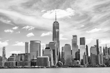 New York şehir mimarisi. New York şehri metropolü. ABD 'de New York' ta. New York sokaklarında. Aşağı Manhattan silueti. Manhattan şehir merkezi..