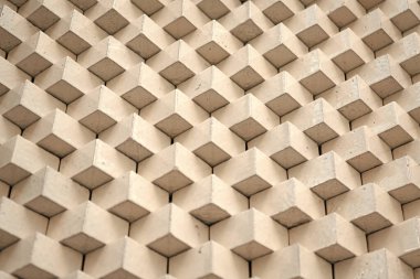 Geometrik şablon arka planı. Geometrik mimari. Çimento şekilli arka plan. Geometrik şekil. Somut yapı mimarisi. Somut geometrik arka plan. Geometrik arkaplan.