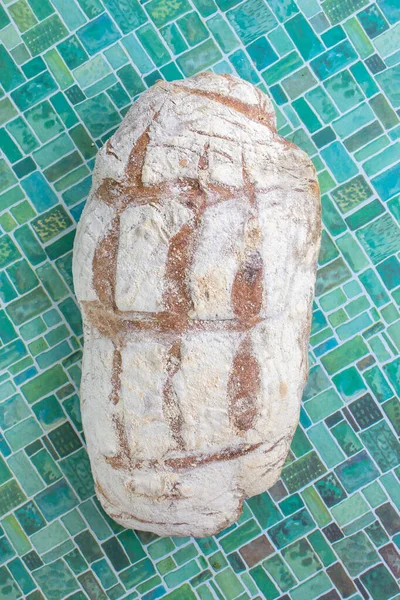 Домашний Хлеб Квадратами Позади — стоковое фото
