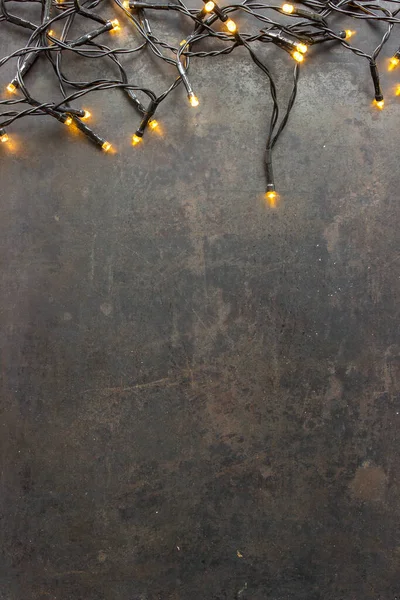 Dark Christmas Card Lights Top — Stock Photo, Image