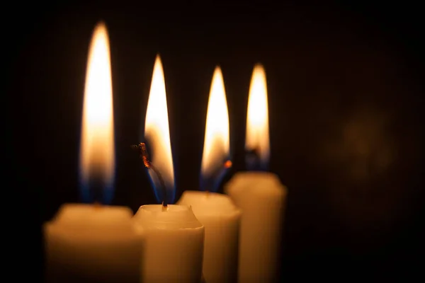 Candles Black Background — Stock Photo, Image