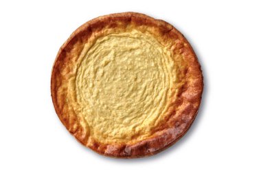 Beyaz arka planda desenli iştah açıcı güveç.