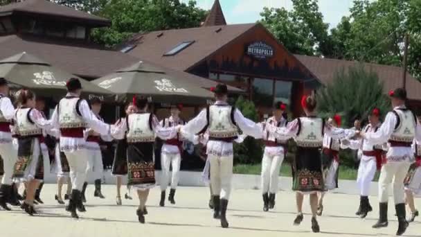 Moldavie Cahul 2021 Jeunes Hommes Filles Tenant Main Costumes Nationaux — Video