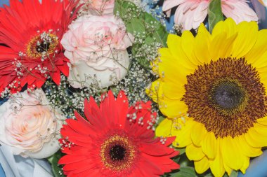 Çiçekli bir buket makro..