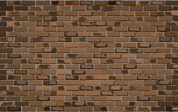 Mur en brique brune — Image vectorielle