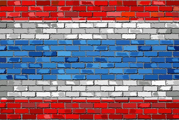 Vlag van Thailand op een bakstenen muur — Stockvector