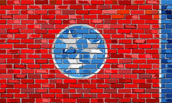 Drapeau du Tennessee sur un mur de briques — Image vectorielle
