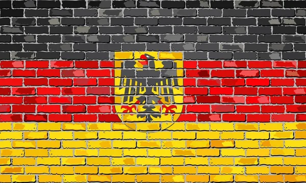 Німецький прапор з гербом цегляна стіна — стоковий вектор