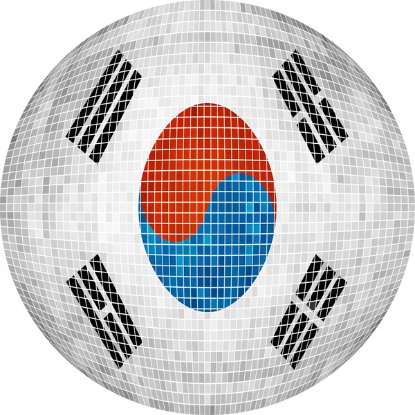 Bola con bandera de Corea — Archivo Imágenes Vectoriales