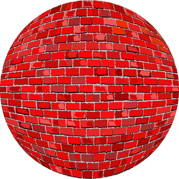Red brick ball — Stock Vector