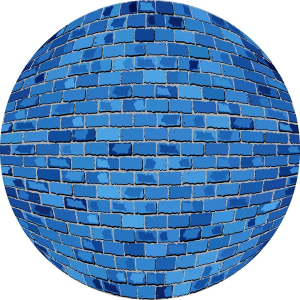 Blauer Ziegelball — Stockvektor