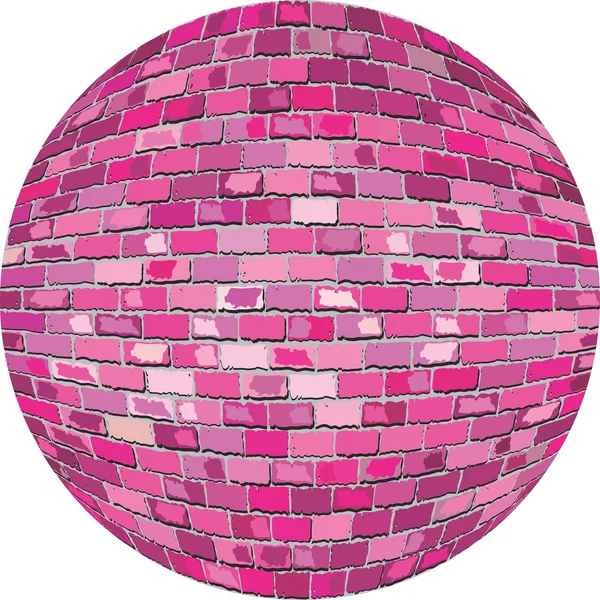 Pink brick ball — Stock Vector