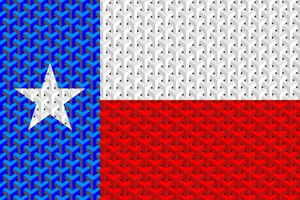 Abstrakt Flagga Texas Illustration Tredimensionell Flagga Texas — Stock vektor