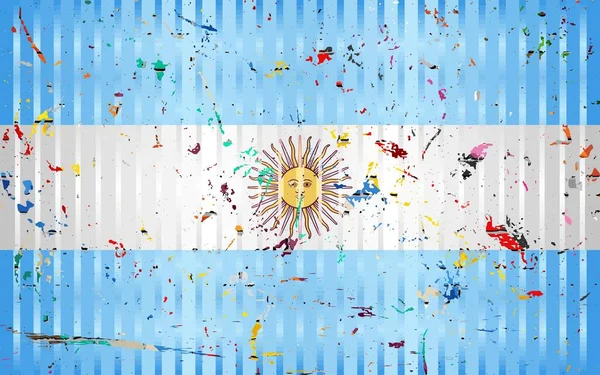 Argentína Zászló Színes Foltok Illusztráció Háromdimenziós Zászló Argentína — Stock Vector
