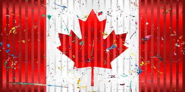 Flaga Kanady Kolorowymi Plamami Ilustracja Flaga Trójwymiarowa Kanady — Wektor stockowy