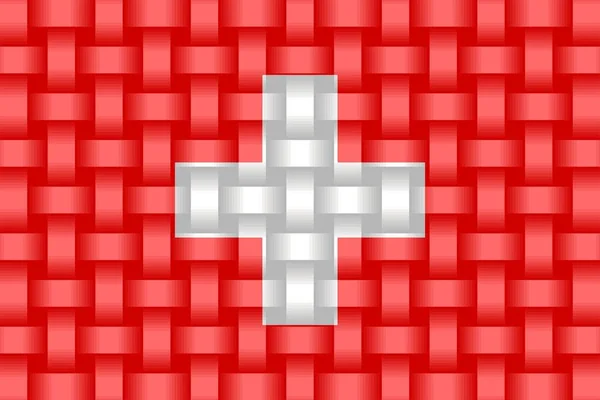 Zwitserland Vlag Achtergrond Illustratie Driedimensionale Vlag Van Zwitserland — Stockvector