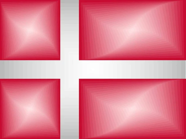 Bendera Gradien Denmark Ilustrasi Bendera Tiga Dimensi Denmark - Stok Vektor