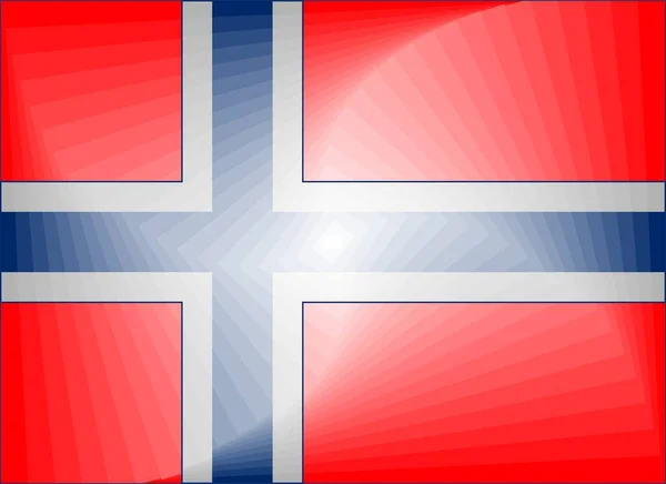 Norwegen Fahne Illustration Dreidimensionale Flagge Norwegens — Stockvektor