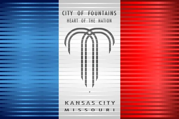 Brillante Bandera Grunge Kansas City Ilustración Bandera Tridimensional Kansas City — Archivo Imágenes Vectoriales