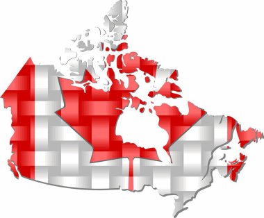 Kanada Haritası - İllüstrasyon, Kanada 'nın Üç Boyutlu Haritası