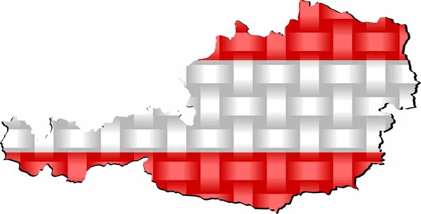 Áustria Mapa Ilustração Mapa Tridimensional Áustria — Vetor de Stock