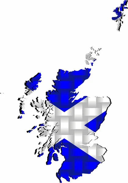 苏格兰地图 苏格兰三维地图 — 图库矢量图片
