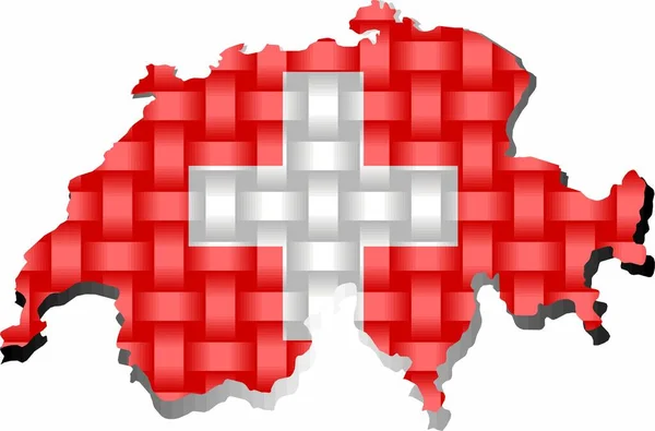 Suíça Mapa Ilustração Mapa Tridimensional Suíça — Vetor de Stock