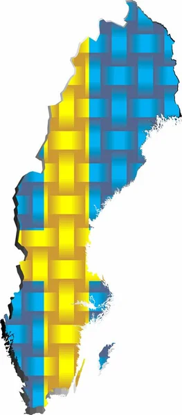 Carte Suède Illustration Carte Trois Dimensions Suède — Image vectorielle