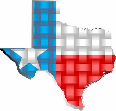 Texas Haritası - Illustration, Texas 'ın üç boyutlu haritası