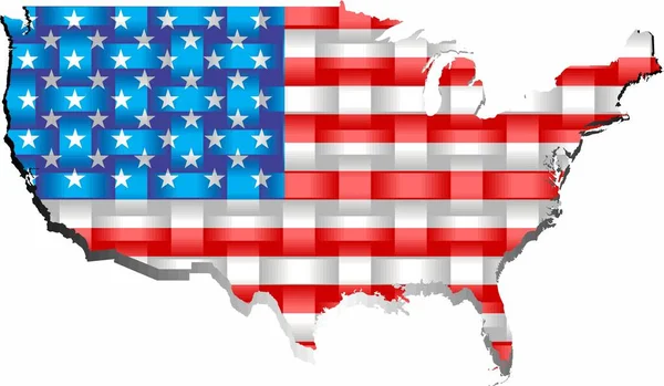 Carte Américaine Illustration Carte Tridimensionnelle Des États Unis — Image vectorielle