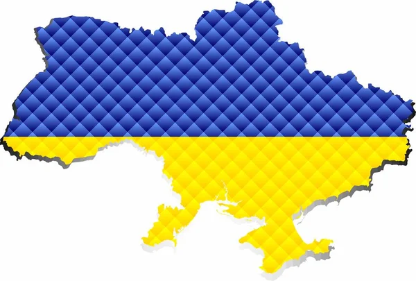 Mozaika Mapa Ukrajiny Ilustrace Trojrozměrná Mapa Ukrajiny — Stockový vektor