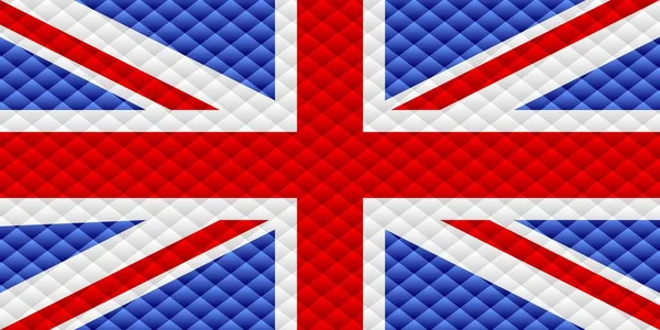 Flaga Mozaiki Zjednoczonym Królestwie Ilustracja Flaga Trójwymiarowa Zjednoczonego Królestwa — Wektor stockowy