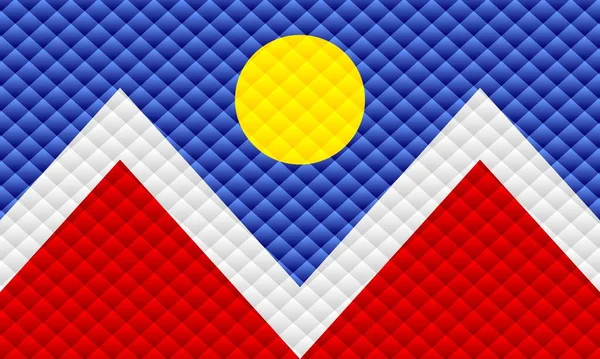 Mosaik Flagga Denver Illustration Tredimensionell Flagga Denver — Stock vektor