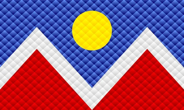 Mosaic Flag Denver Illustration Three Dimensional Flag Denver — Stock Vector