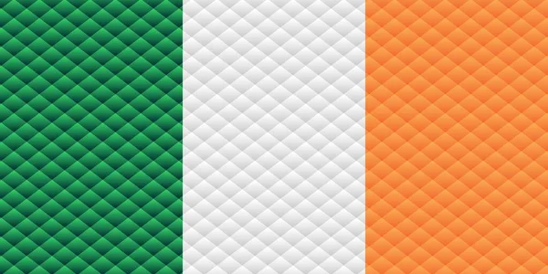Мозаичный Флаг Ирландии Иллюстрация Трехмерный Флаг Ирландии — стоковый вектор